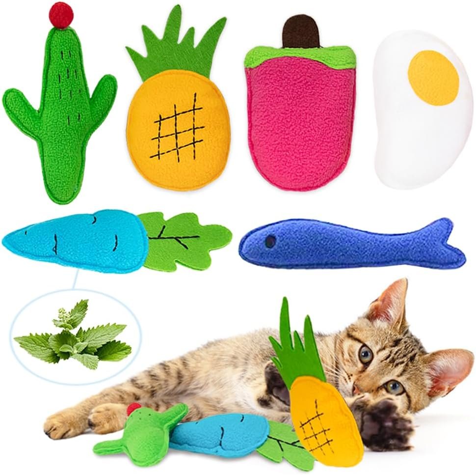AWOOF Catnip Kicker Toys, 6 Pack
