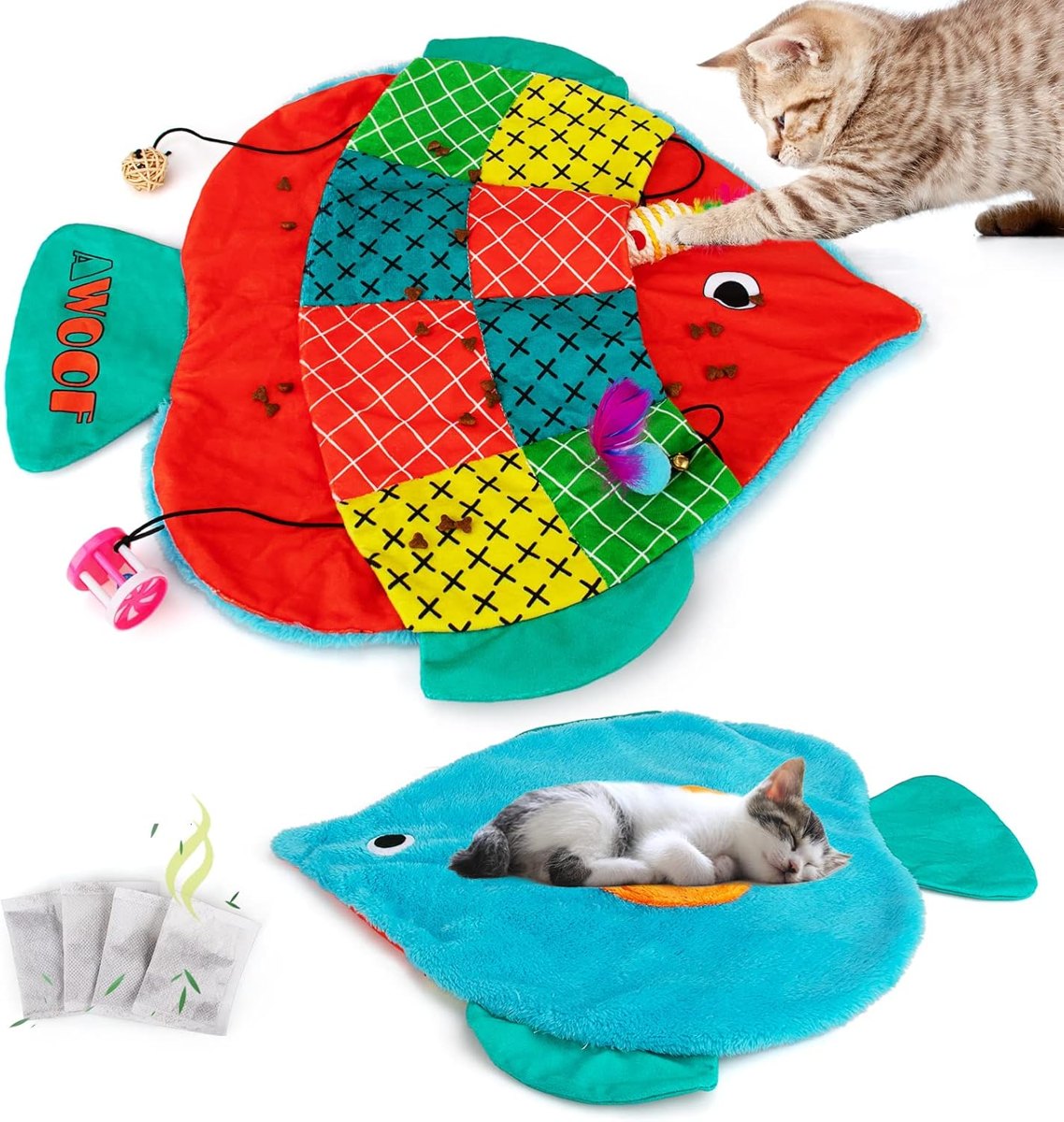 AWOOF Fish-Shaped Catnip Mat