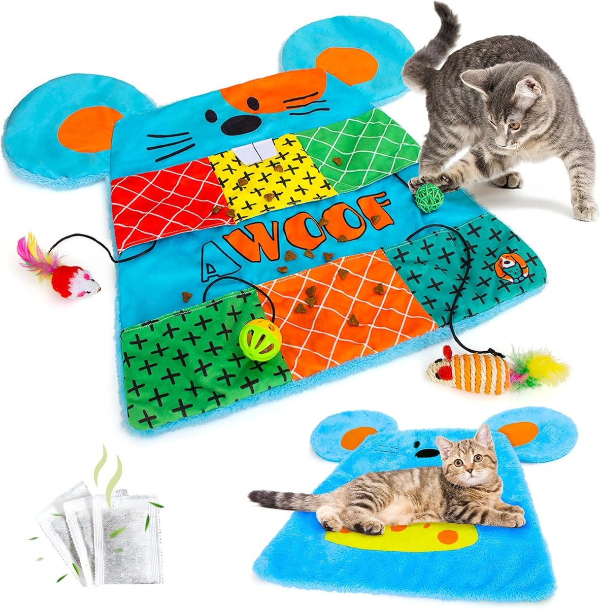 AWOOF Mouse-Shaped Cat Snuffle Mat