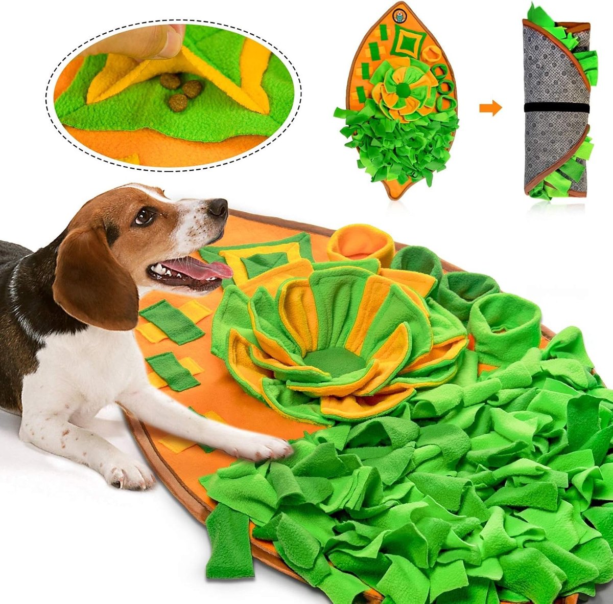 AWOOF Nosework Snuffle Mat, 27.5 x 15.7 in