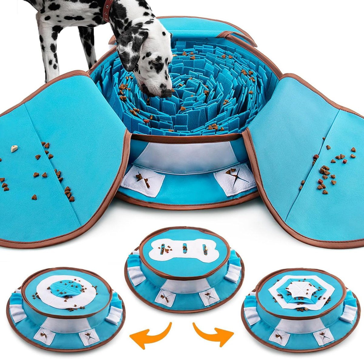 AWOOF Tiered Puzzle Snuffle Mat, Blue
